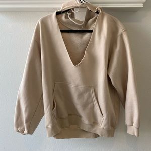Tan cutout hoodie